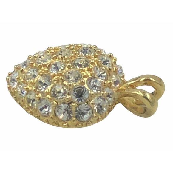 Roman Gold Tone Crystal Rhinestone Heart Pendant - Picture 4 of 10